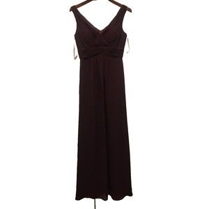 Aubergine Pretty Maids Bridesmaid Dress BM40 Size 6 Full Length gown prom